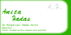 anita hadas business card